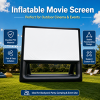 Pantalla Inflable Comercial para Cine al Aire Libre con Marco de Soporte Independiente para Cine en el Patio Trasero, Fiestas y Eventos