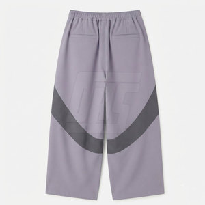 Casual Baggy <b>Trousers</b> For Men Relaxed Loose Fit Soft Woven Fabric Drawstring Waist Wide Leg Streetwear Pants Wholesale Apparel - Product Image 2