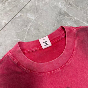 เสื้อยืดพรีเมียมผ้าฝ้ายย้อมสีสไตล์วินเทจ พิมพ์ลายกราฟิกประดับเพชรเทียม ฮิปฮอป ไซส์ใหญ่พิเศษสำหรับผู้ชาย สตรีทแวร์ - Product Image 4