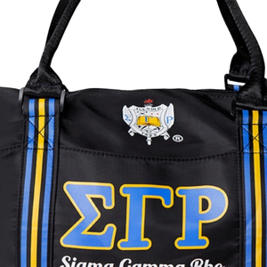 Sigma Gamma Rho Duffel Bag Travel Gym Bag Women Blue <b>Gold</b> Stripe Shoulder Bag Stylish Durable - Product Image 6
