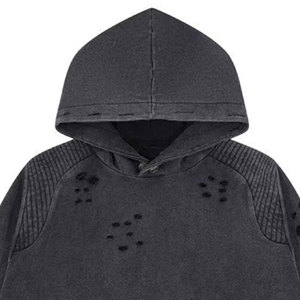 เสื้อฮู้ดดี้ผ้าคอตตอนผสมสไตล์ดิสเทรสขายดี ราคาส่งสำหรับผู้ชาย ไซส์ใหญ่ ราคาขายดีที่สุด - Product Image 6