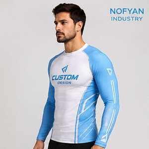 Pakistani Manufacturer Custom MMA Rash Guard Long Sleeve <b>Compression</b> <b>Shirt</b> <b>Men</b> Quick Dry Fitted Workout Top ODM Private Label - Product Image 1