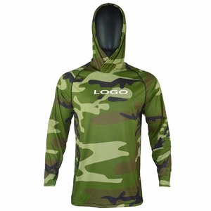 Camisa de Pesca con Capucha de Manga Larga con Camuflaje para Hombre, Secado Rápido, UPF 50, Top Deportivo para Exteriores, Estampado de Logotipo Frontal - Product Image 6