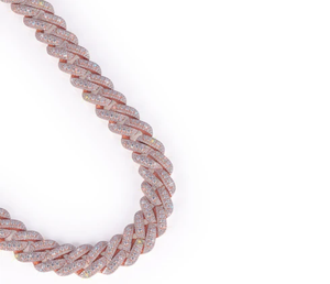 Rose Gold Plated Moissanite AAAA Cuban Link <b>Statement</b> <b>Necklace</b> with Pave Setting for Everyday Wear Unisex Luxury Chain - Product Image 2