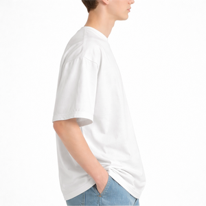 T-shirt en coton tricoté personnalisé avec logo pour homme, col rond, grande taille, pour le sport et les activités de plein air - Product Image 3