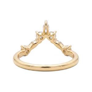 แหวนเพชรทรงมาร์คีส์และทรงกลมที่เพาะเลี้ยงในห้องปฏิบัติการ ทองคำแท้ 14K แหวนสัญญาแบบฝังเพชรทรงกรงเล็บ แหวนแต่งงานดีไซน์เรียบหรู แหวนโค้งมินิมอล - Product Image 4