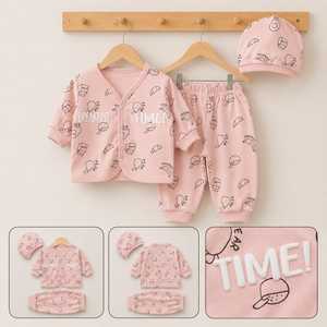 Conjunto de Ropa de Bebé Recién Nacido de Algodón, Camiseta de Manga Larga, Pantalones Suaves, Gorro, Estampado de Plátano, 3 Piezas, para Toda Temporada - Product Image 6