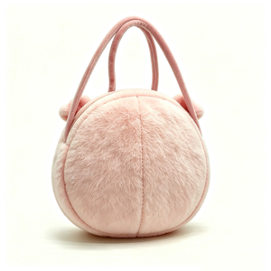 Sac à main rond personnalisé en peluche cochon rose, Sac à bandoulière en peluche cochon doux, Sac fourre-tout mignon en peluche cochon rose, Sac à poignée supérieure moelleux en forme d'animal - Product Image 4