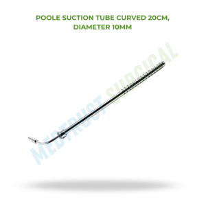Tube d'aspiration Poole courbé de 20 cm de long et de 10 mm de diamètre, instrument chirurgical pour la chirurgie générale et abdominale - Product Image 2
