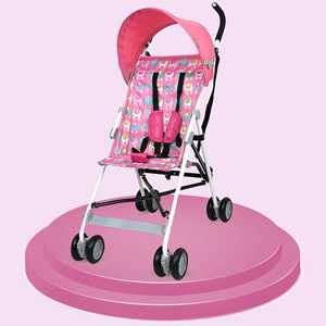 POLKA TOTS Cochecito Compacto para Recién Nacido Cochecito Plegable para Bebés EasyDrift Buggy Cochecito (Elephant Pink Color) - Product Image 1
