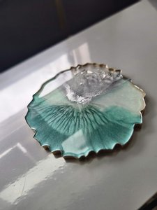 Ocean Mist Resin <b>Coasters</b> teal resin <b>coasters</b> ocean wave <b>coasters</b> handmade resin decor aesthetic <b>drink</b> <b>coasters</b> - Product Image 2