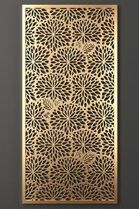 Divisor de Habitaciones Metálico Decorativo Moderno, Panel de Separación con Corte Láser, Patrón Art Deco, Translúcido, Multifuncional, Impermeable - Product Image 4