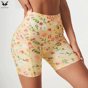 Shorts de Yoga de Venta Caliente, Impresión por Sublimación, Producto Recién Llegado, Mejor Calidad, Logotipo Personalizado, Shorts Deportivos para Mujer - Product Image 3