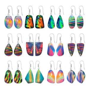 Opale aurore naturelle de haute qualité, couleur foncée, pierre précieuse naturelle pour la fabrication de bijoux, magnifiques boucles d'oreilles - Product Image 1