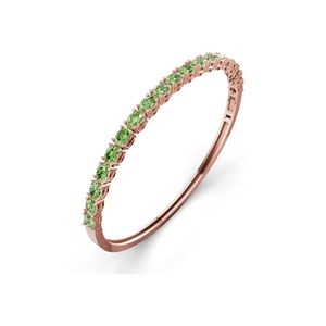 Bracelet jonc ouvrable en or blanc 14 carats avec diamant de laboratoire vert océan ovale Serenity (1 carat) Tw. Monture sertie de pierres, tendance pour mariage - Product Image 6