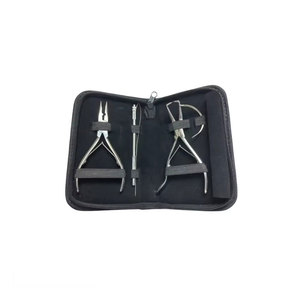 Kit professionnel d'extensions capillaires en acier inoxydable avec outils et accessoires de coiffure, pinces à extensions, outil à boucles, aiguille à crochet - Product Image 2