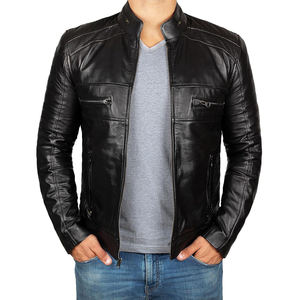 <b>SMART</b> SHINE ENTERPRISES <b>Men</b> Ranch Style Genuine Leather <b>Jacket</b> Soft Durable Zip Front Casual Outdoor Winter Regular Fit Quick - Product Image 4