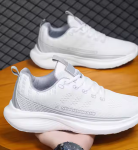 Newhengdahe - Zapatillas Deportivas Unisex de Malla Blanca, Ligeras, con Entresuela de EVA y Suela de Goma, para Verano, Fitness y Uso Casual - Product Image 4