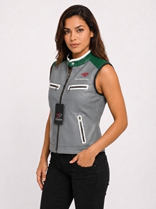 Chaleco de cuero para mujer con diseño de inspiración vintage, construcción en cuero de calidad, cierre seguro y silueta ajustada y cómoda. - Product Image 6