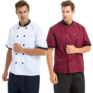 Modern Design Top Quality Classic Design Short Sleeve Cotton Chef Coat Customized Restaurant <b>Kitchen</b> Uniform Chef Coat Jacket - Product Image 3