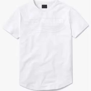 Camiseta Casual para Hombre de Alta Calidad con Dobladillo Curvo, Sin Arrugas, de Poliéster, con Etiqueta Personalizada, Diseño Liso, Tejido de Punto - Product Image 1