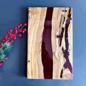 Planche à découper en bois et résine époxy faite à la main, planche de service de luxe pour fromage, idéale pour hôtel, restaurant, cuisine - Product Image 4