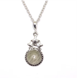Pendentif solitaire léger fait main en argent 925 avec pierre précieuse rutile doré, unisexe, pour usage quotidien - Product Image 3