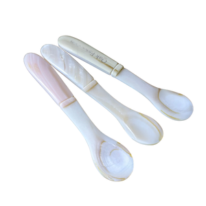 Superior Fish Flower MOP <b>Shell</b> Spoon Long Handle <b>Mirror</b> Polish Custom Logo Engraved Dining Tableware Product Storage - Product Image 2