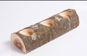 Luxury Eco-Friendly Natural Wooden Handmade Candle <b>Stand</b> Bark-Covered Design Three-Hole <b>Tea</b> Light Holder for Christmas Home - Product Image 2