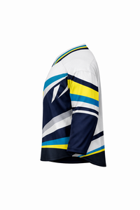 Camiseta de Hockey sobre Hielo Sublimada Personalizada, Cuello en V, Manga Tres Cuartos, Estampado Geométrico, Ropa Deportiva de Poliéster que Absorbe la Humedad para Hombre - Product Image 2