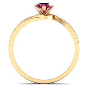 แหวนเพชรพลอยทับทิมทรงกลมเจียระไนแบบบริลเลียนต์ 0.5 กะรัต ทองคำแท้ 14K ยี่ห้อ REYES สินค้าขายดี แหวนหมั้นแบบโซลิแทร์ เครื่องประดับชั้นดีสุดพิเศษ - Product Image 4