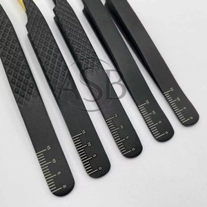 Pinzas para Extensión de Pestañas de Acero Japonés Sostenible con Punta de Diamante, Color Negro Dorado, 45, 90 y 65 Grados, para Volumen y Aislamiento - Product Image 6