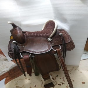 Top vente fait à la main en cuir véritable Western Barrel Racing élégant Endurance selle disponible au prix de gros avec Tack Set - Product Image 2