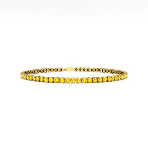 Pulsera de Tenis de Oro de 14K con Zafiro Amarillo Natural, Gema Preciosa, Joyería Fina Personalizada 2026, Regalo de Lujo para Fiestas - Product Image 3