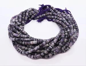 Perles Heishi en Charoïte Naturelle 7MM 8MM, Perles de Pierre Précieuse Violettes en Forme de Roue de Pneu, Fil de 16 Pouces, Vente en Gros pour la Fabrication de Bijoux - Product Image 5