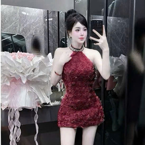 Minivestido Sexy y Elegante para Mujer, Diseño Simple, Color Sólido, Lavable, Cómodo, Informal, Formal, Cintura Natural, Tejido de Punto, Manga Corta - Product Image 6