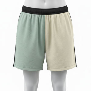 กางเกงขาสั้นแฟชั่นคุณภาพสูง ผ้าโพลีเอสเตอร์ 100% ลายซีร์ซัคเกอร์ พร้อมซิปที่กระเป๋า - Product Image 1