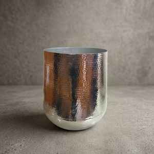 Nickel Finished Metal <b>Vases</b> Medium Size Hammered Decorative Table Centerpiece Home Living Room Wedding Party Decoration - Product Image 4