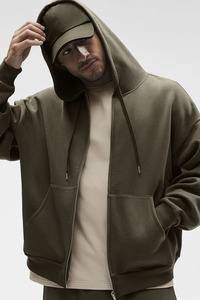 Fleece Zip up Hoodie Custom Streetwear Hoodies 100% Cotton Unisex Cropped Vintage Heavyweight Custom Zip up Hoodie - Product Image 5