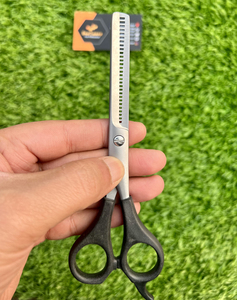 Ciseaux de coiffure professionnels à double tranchant en acier inoxydable pour barbier droitier, lame droite, pointe affûtée, confortables - Product Image 5