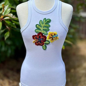 Camiseta Deportiva de Tirantes para Mujer, Tejida en Algodón y Elastano, Personalizada, a la Moda, para Gimnasio, Antiencogimiento - Product Image 1