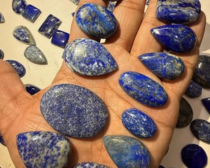 Lote de Cabujones de Lapislázuli Natural, Gemas Sueltas Pulimentadas y Lisas, Formas Surtidas, Azul Intenso, Piedra de Pirita Dorada, para Joyería - Product Image 1