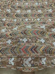 Tela de malla elegante con cuentas y bordado floral para vestido de novia, lehenga y material de vestido de boda - Product Image 3