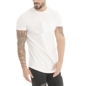 T-shirt de sport fitness pour homme, 95% polyester, 5% élasthanne, col rond, design uni, vêtements de sport, t-shirt personnalisé avec logo pour homme - Product Image 1