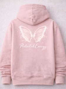 Sudadera con Capucha Rosa de Algodón Suave – 'Angel Energy' con Diseño de Alas – Sudadera Unisex Cómoda para Mayor Comodidad y Energía Positiva - Product Image 4