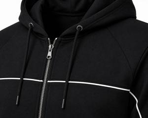 Sweat-shirt à capuche zippé pour homme en molleton bouclette coupe classique décontracté pour l'automne avec poches – Faible MOQ - Product Image 5