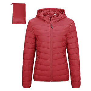 Women's <b>Packable</b> Lightweight Full-Zip Puffer <b>Jacket</b> with Hood Quilted Winter Coat Warm Insulated Casual Outdoor Cold Weather - Product Image 1