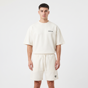 Ensemble T-shirt et short personnalisé en coton épais, T-shirt à manches courtes, deux pièces, unisexe, été - Product Image 1