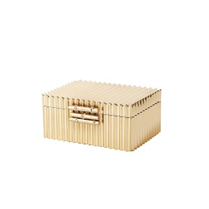 Luxury Metal Mirror Finished Gold Storage <b>Box</b> For Jewellery Makeup Organizer Rings Earrings And Cosmetics <b>Vanity</b> Table Storage - Product Image 4