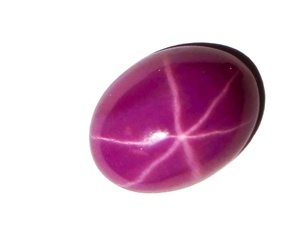Rubis étoilé ovale 8x12 mm 4 carats, cabochon poli créé en laboratoire avec effet étoile à 6 branches pour la fabrication de bijoux - Product Image 4